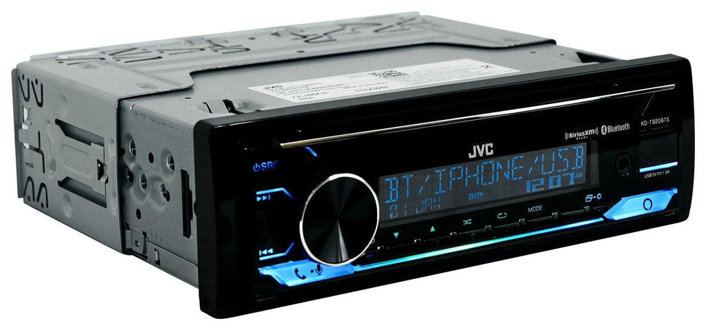 JVC KD-T920BTS Car in-Dash Unit, Single-DIN CD Receiver w/ Bluetooth/Alexa Built-in/SiriusXM Ready