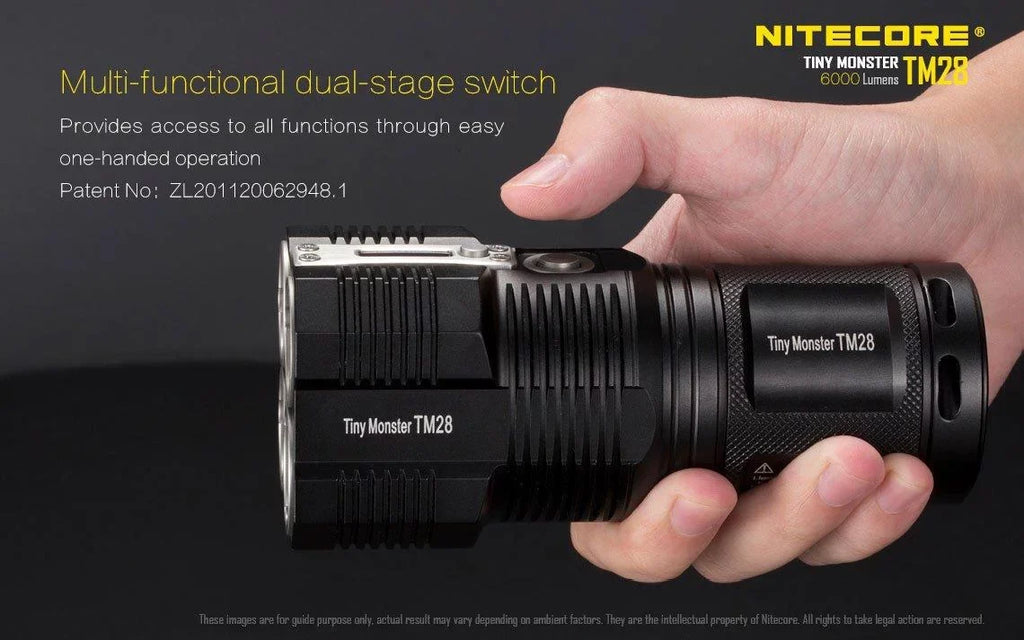 Outdoor Value Pack: Nitecore TM28 Searchlight and E4K Flashlight -Both can be Recharged on the go or at home