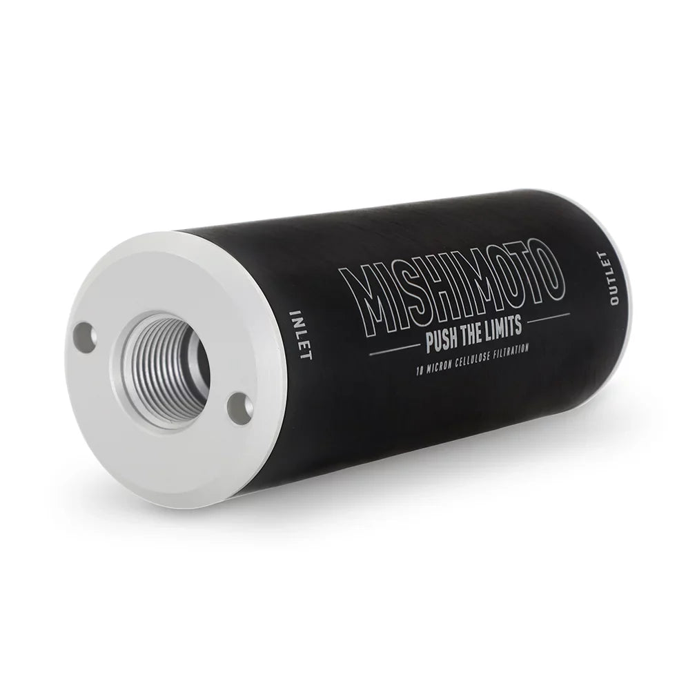 Mishimoto Efficiency -10AN Fuel Filter, Slim, 10-Micron Cellulose Insert
