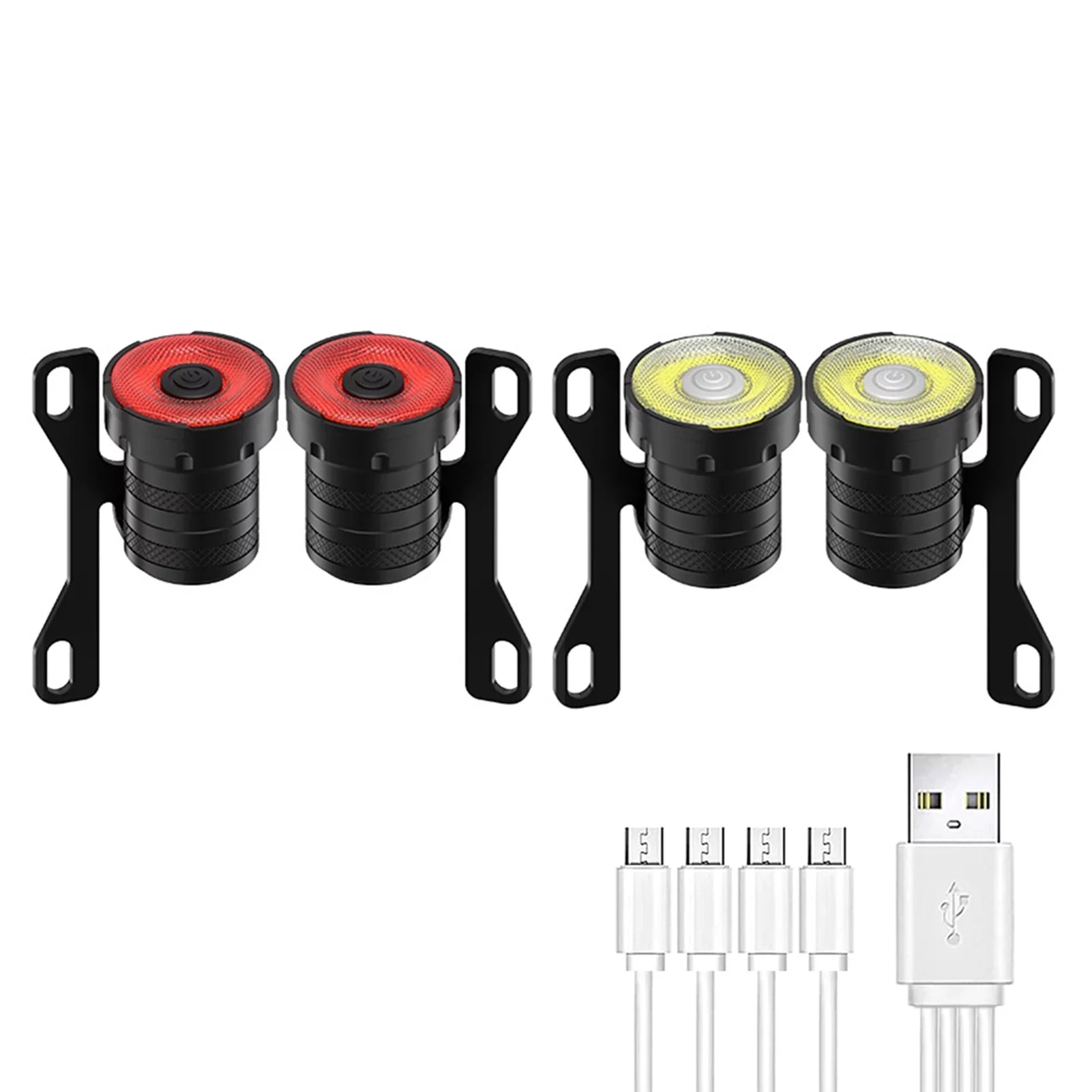 Dcenta Skateboard USB Rechargeable Skateboard Longboard Front and Rear Set with 4-in-1 Charging Cable