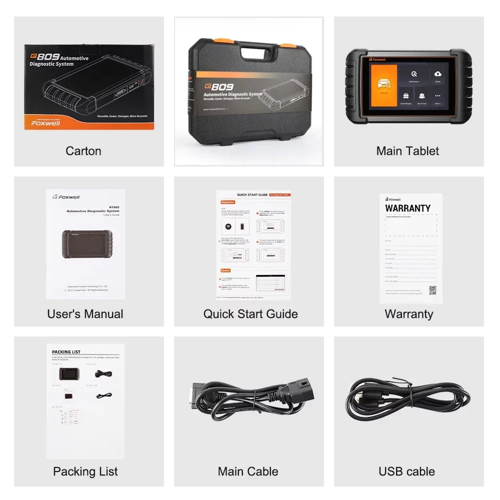 FOXWELL NT809 Advanced Bidirectional Scan Tool OBD2 Scanner Scan All Systems 30+ Reset Services Car Code Reader ABS Bleeding Oil Reset Car Scanner Automotive Scanner Auto Diagnostic Tool