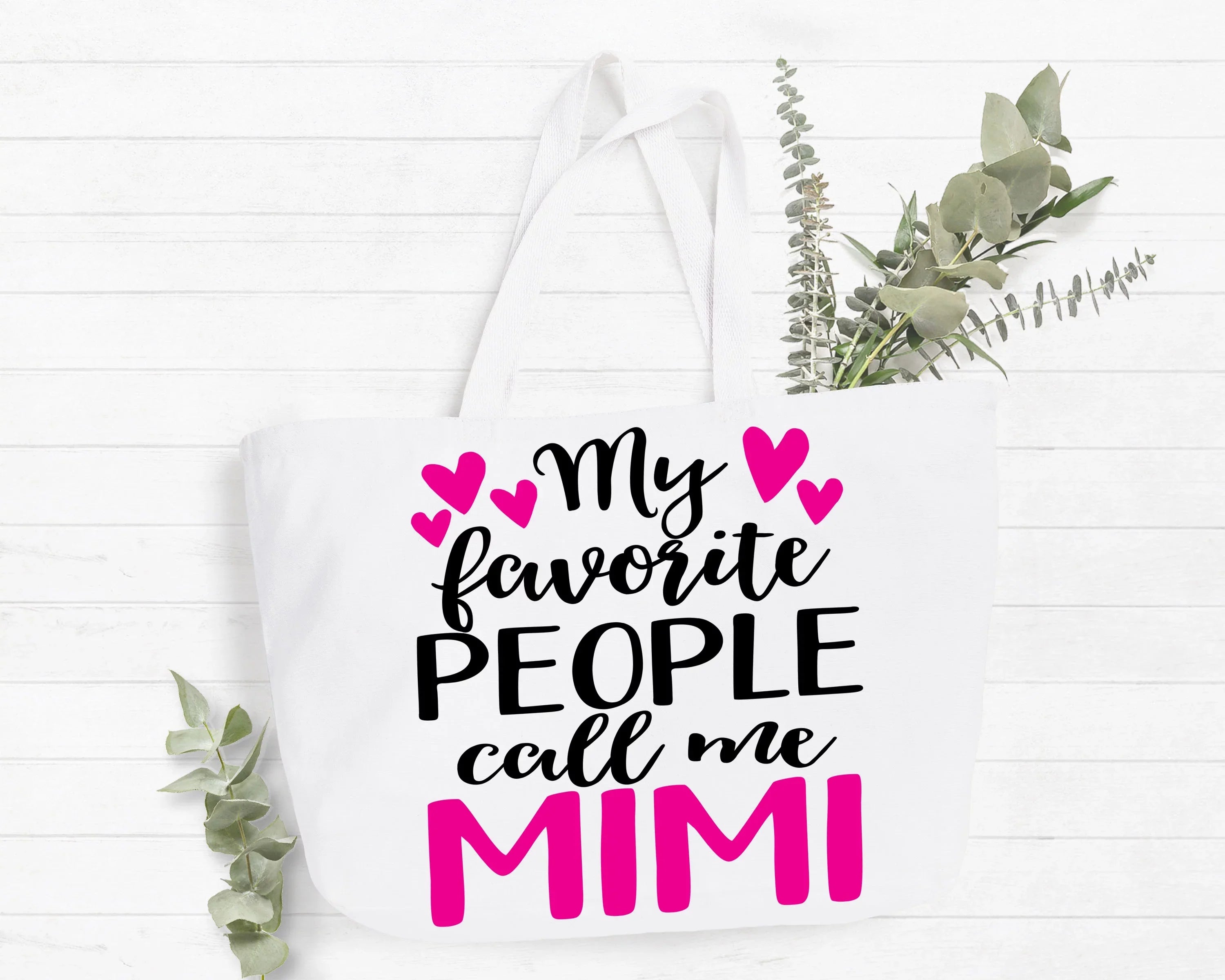 Mimi Gift My Favorite People Call Me Mimi Tote Bag Grandma Gift Idea Book Bag Travel Tote Handbag -COCOVICI