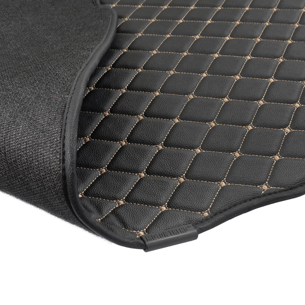 Motor Trend Leatherette Trunk Custom Fit Mat Cargo Liner - Luxury Padded PU Leather - For Jeep Grand Cherokee 2014 - 2016