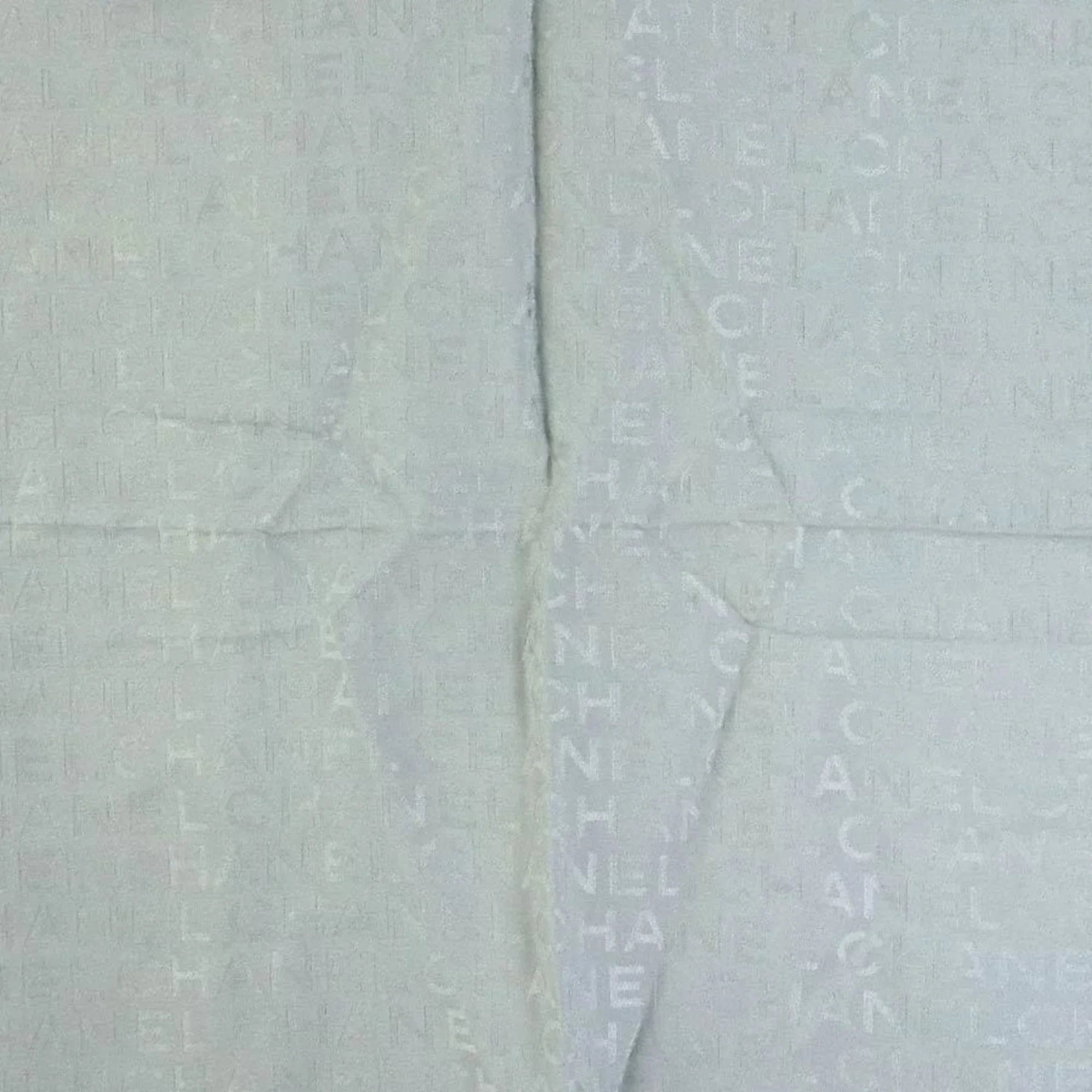 Pre-Owned CHANEL scarf muffler silk gray ladies (Good)