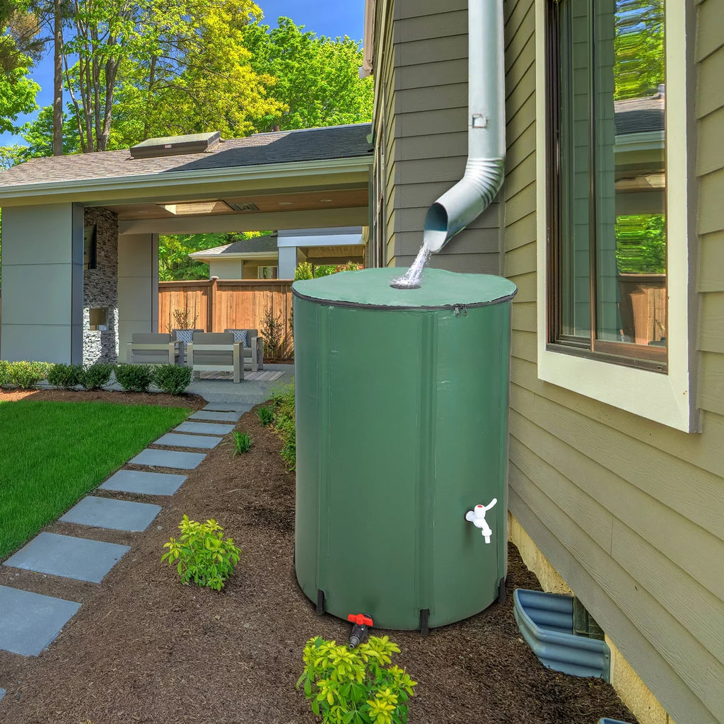 UBesGoo 100 Gallon Collapsible Rain Barrel, Portable Fluid Storage Tank, Liquid Collection System Downspout