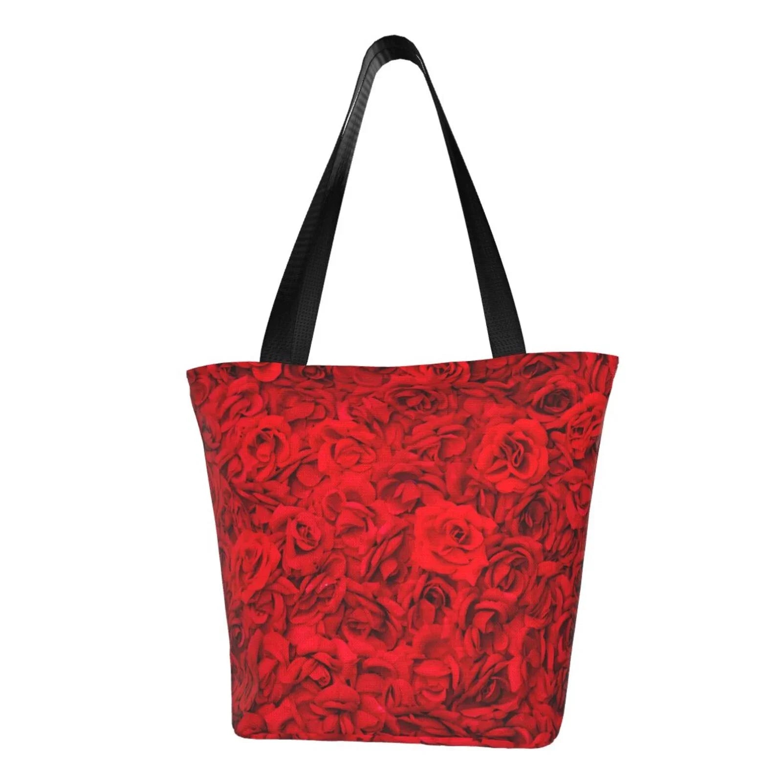 Lukts Red Rose Tote Bag,Shoulder Bag Women'S Hobos Handbags Large Capacity Shopping Bag