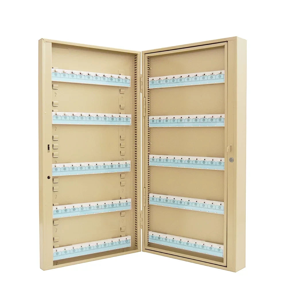 TECHTONGDA 200 Hooks Wall Mount Lock Box Cabinet Storage Key Cabinet Key Organizer with Key Cards