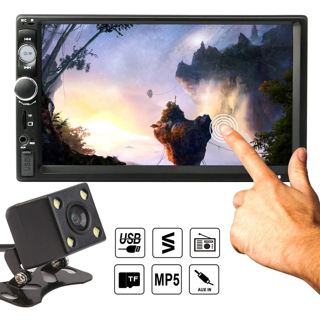 New 7" Car MP5 Radio, iMounTEK HD Touch Display Car Multimedia Player, FM AUX USB TF Input, with Backup Camera