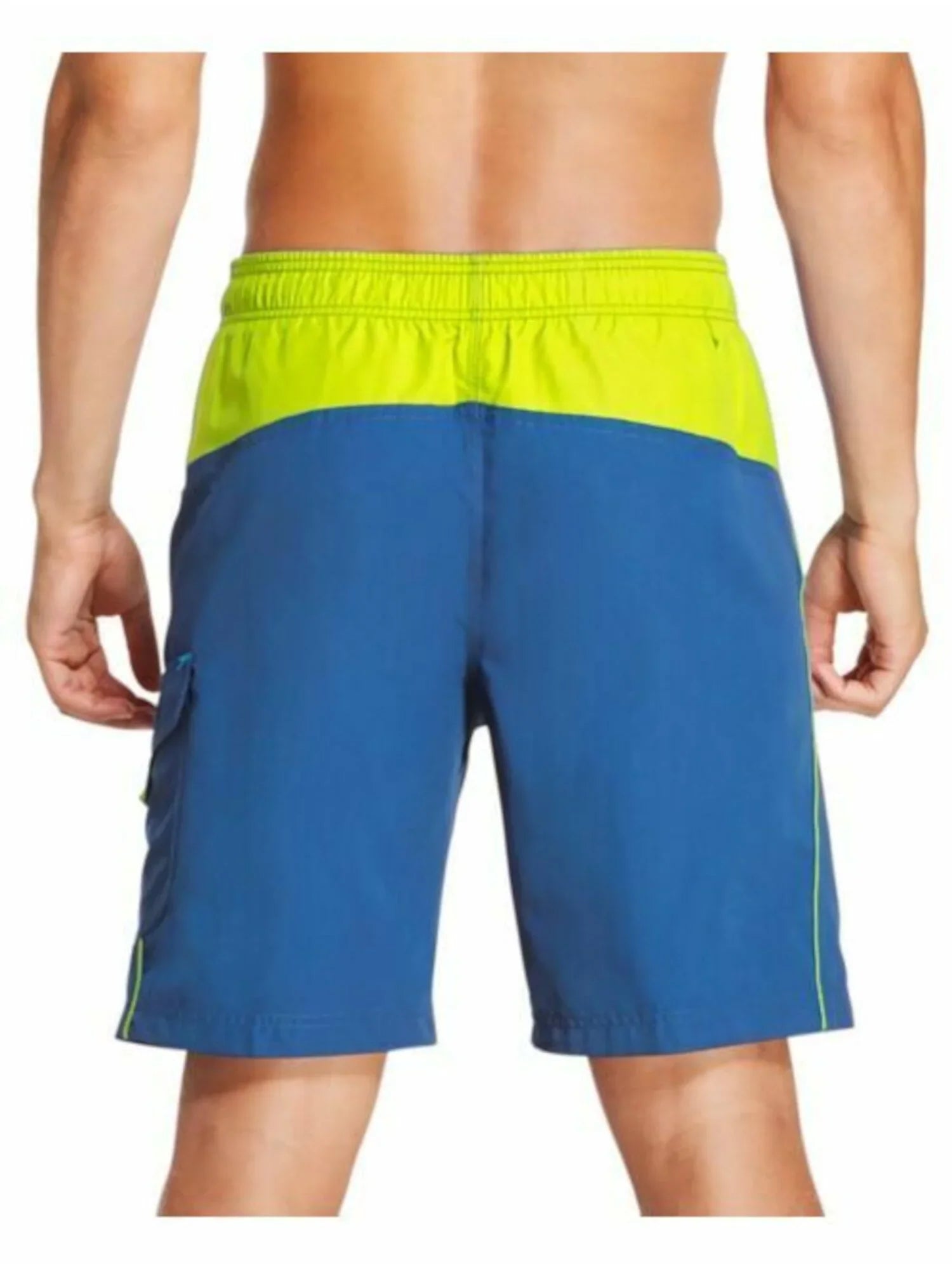 SPEEDO Mens Swimwear Blue Color Block Shorts S