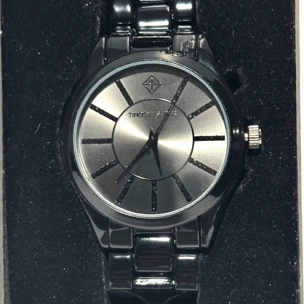 Like New - Timothy Stone Charme Ceramic Black Faux Ceramic Watch *See Description*