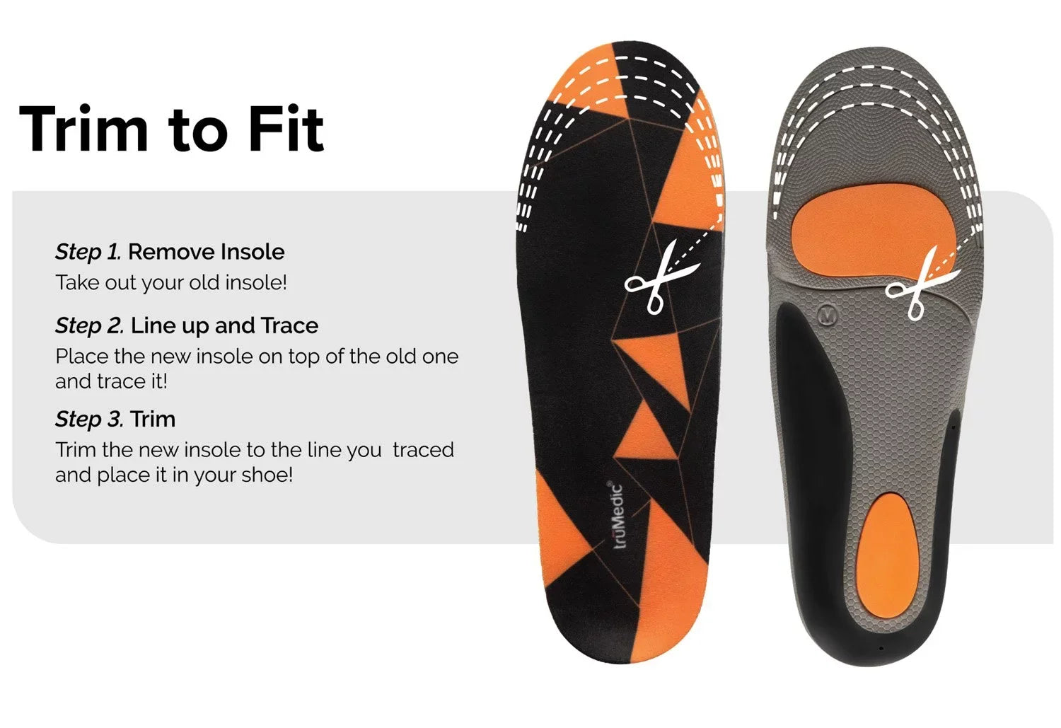 Shoe Inserts for Women and Men, Plantar Fasciitis Insoles for Standing All Day, Orthotic Sole Inserts for Work Boots, Sneakers to Support and Comfort Your Feet - Powersole by truMedic Medium