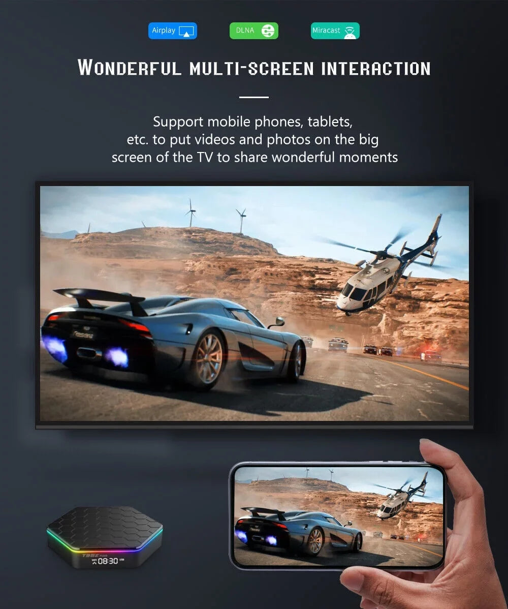 JLLOM Quad Core 8K HD Video 64GB Memory 6K Stream Player 2023 T95Z Plus Smart Android 12.0 TV Box
