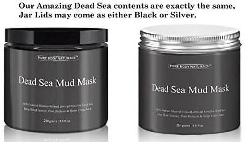 Dead Sea Mud Mask by Pure Body Naturals, 8.8oz Skin Cleanser for Unisex
