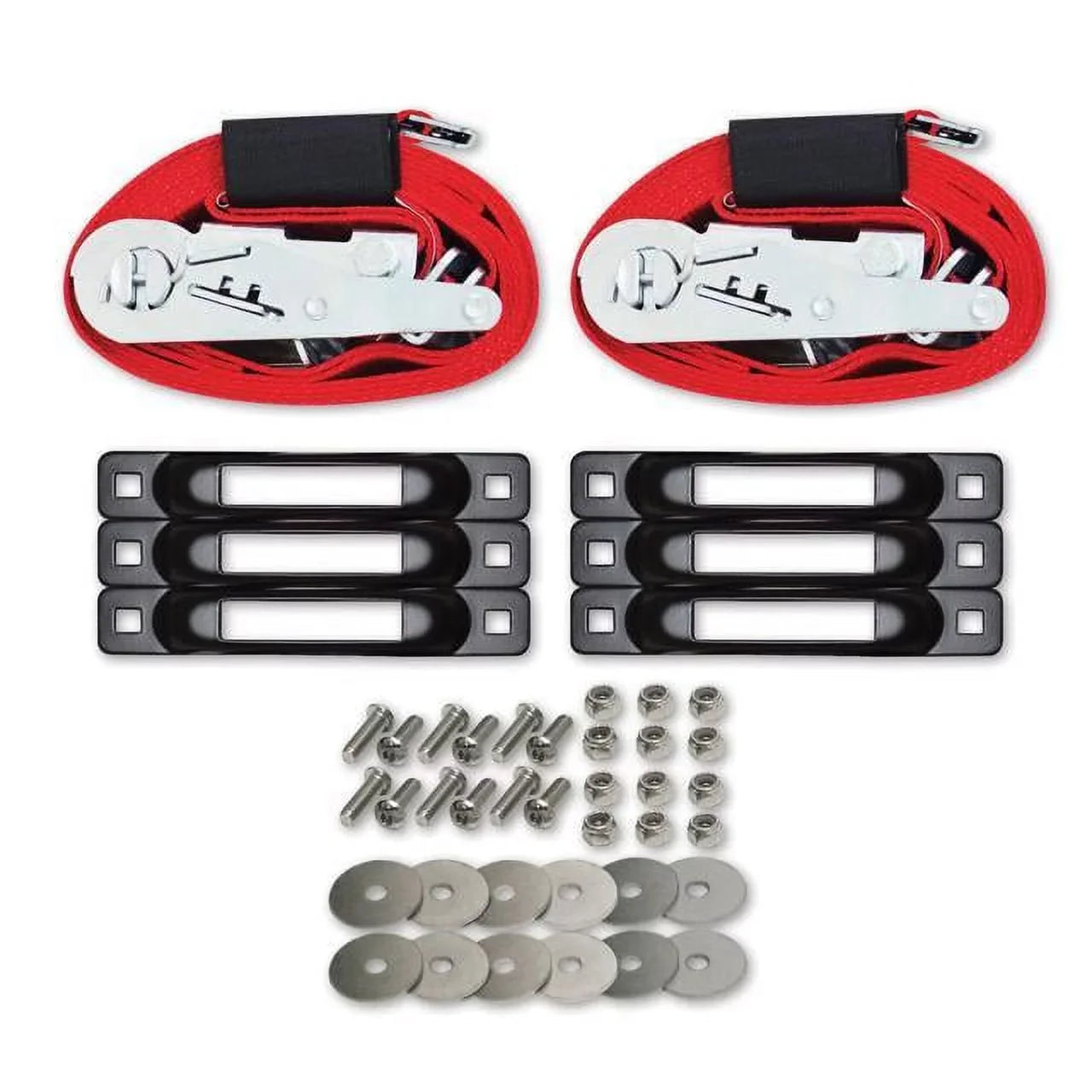 SNAP-LOC E-Track Single Truck Trailer 6-Pack Tie-Down Anchor Kit with 2 in x 16 ft Ratchet Straps 4,400 lb
