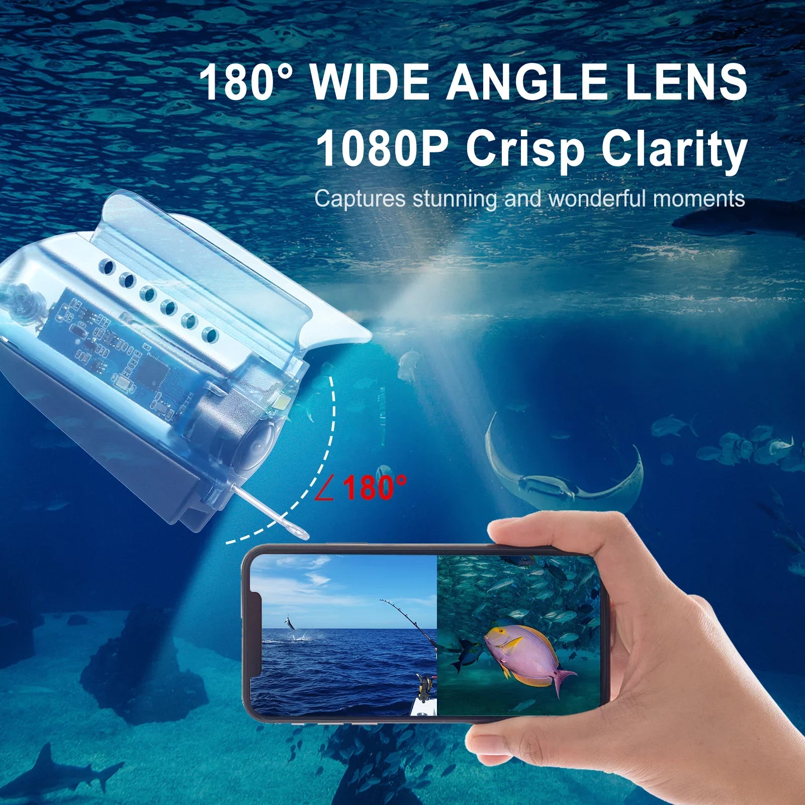 Dive into Depths with Gofishup Fluid Camera - 1080P Live Video Fish Finder for Ice Lake Sea Boat Kayak Fishing