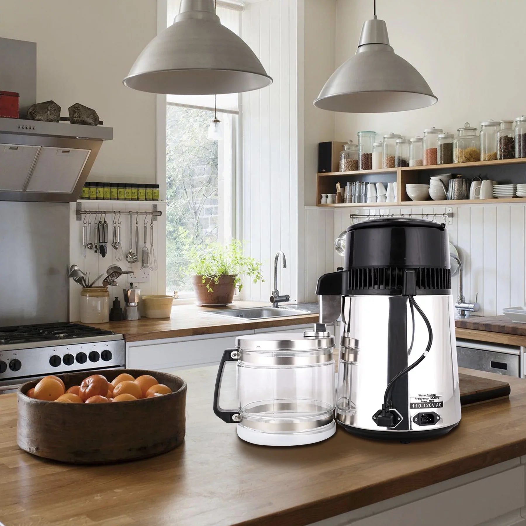 4L Home Fluid Distiller Purifier Machine Stainless Steel Glass Bottle