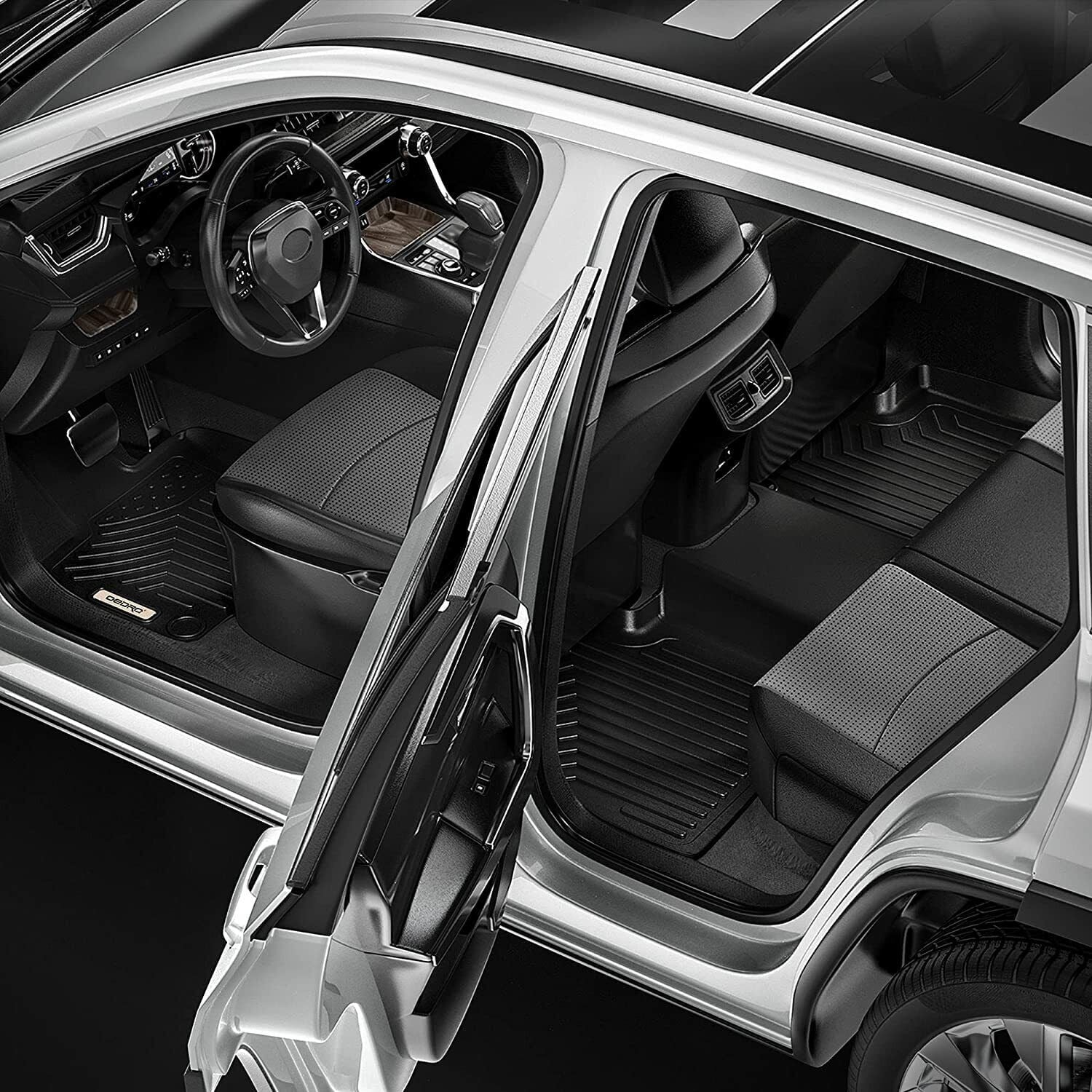 Ledkingdomus Floor Mats for 2019-2024 Subaru Forester 3D TPE Rubber Front & 2nd Seat 2 Row Liner Set All-weather