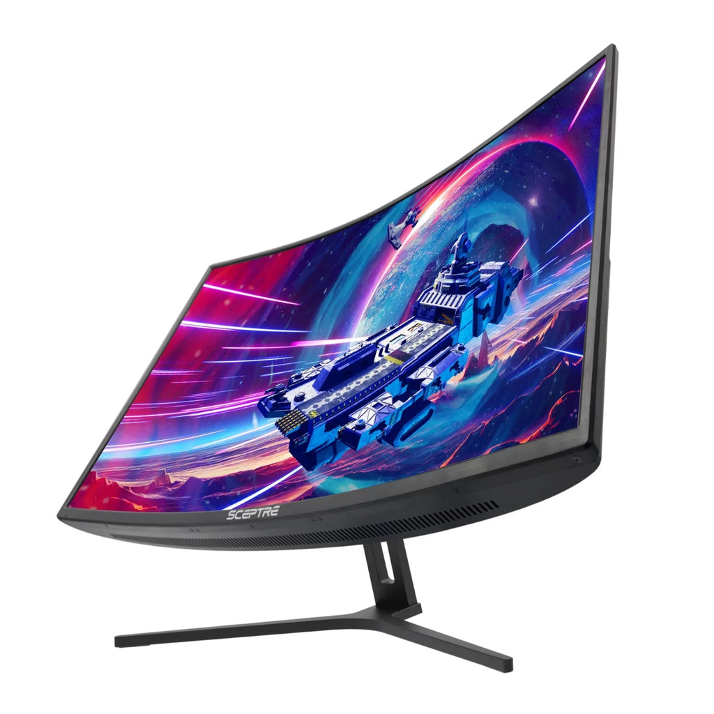 Sceptre 32-inch Curved Gaming Monitor up to 240Hz DisplayPort 165Hz 144Hz DisplayPort HDMI 99% sRGB FreeSync Build-in Speakers, Machine Black (C325B-185RD)