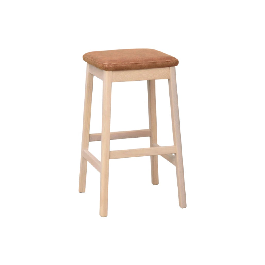 Sgabello in Legno con Seduta Imbottita - Design Semplice e Funzionale