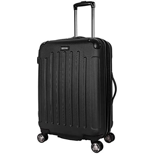 Kenneth Cole Reaction Renegade 24” Lightweight Hardside Expandable 8-Wheel Spinner Checked-Size Luggage, Black, inch