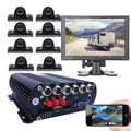 JOINLGO 8-CH Mobile DVR Backup Camera System 10" HD Display Remote Monitor on PC Phone GPS WiFi 4G 1080P AHD Vehicle Car DVR MDVR Video Recorder with Mini Large View Angle Car Cameras for Truck/RV/Bus