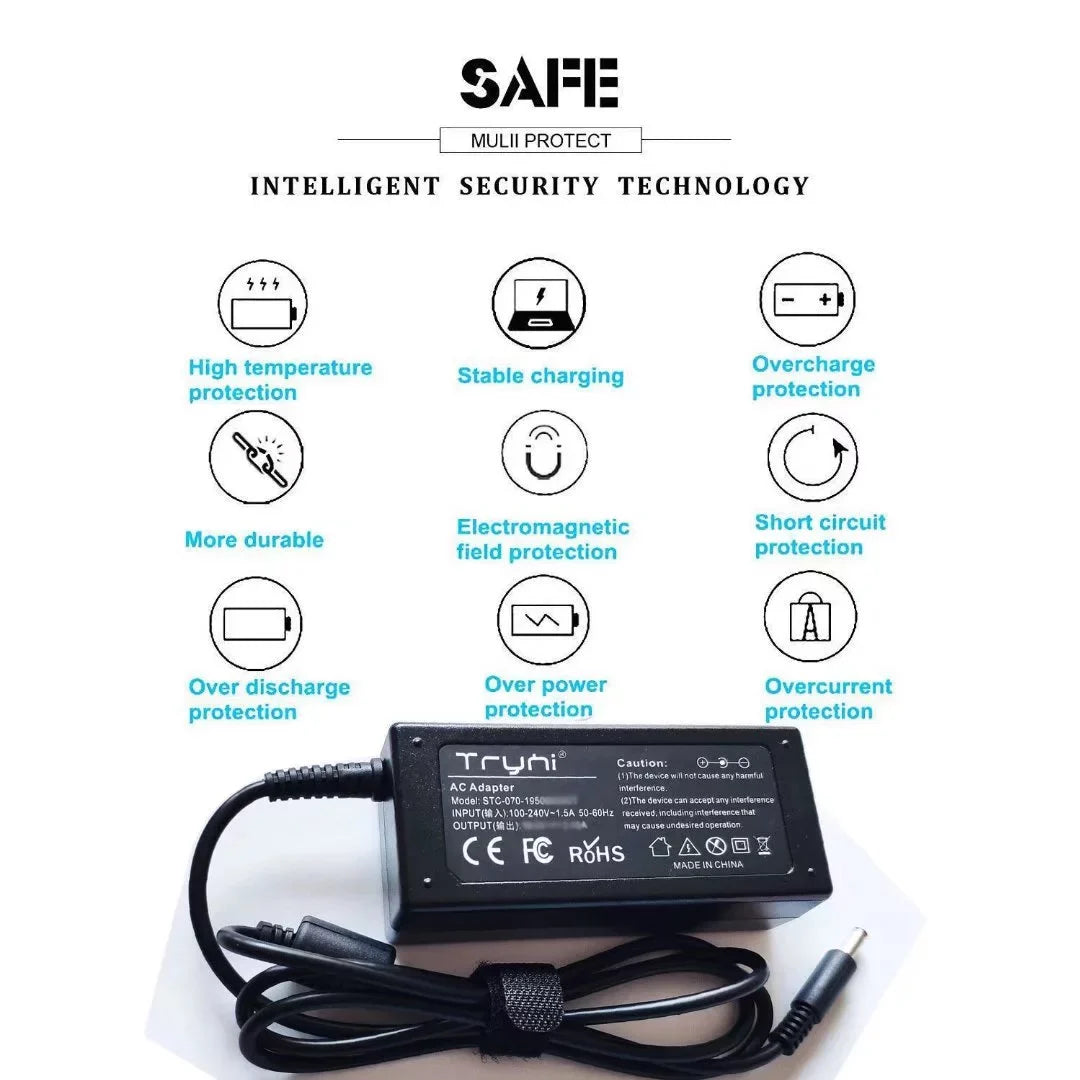 Notebook Charger Power Adapter for Inspiron 13 7390 P113G001 15 7570 P70F001 15 7573 P70F001 15 7580 P70F002 15 7586 P76F001 15 7590 P84F001 2-in-1 Notebook AC Adapter Power Supply Cord New