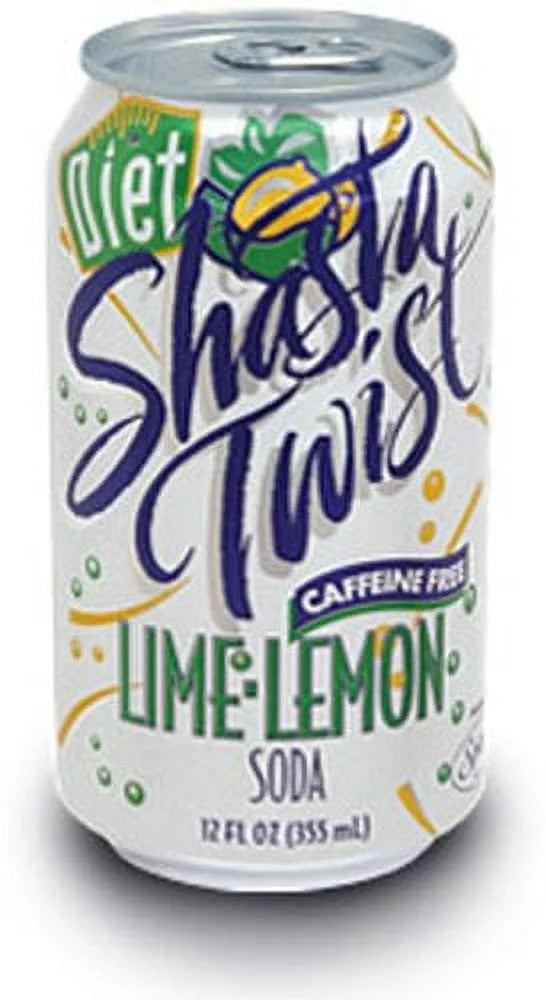 Diet Lime Lemon Twist Shasta Soda 12oz cans (Pack of 12, total of 144 FL OZ)