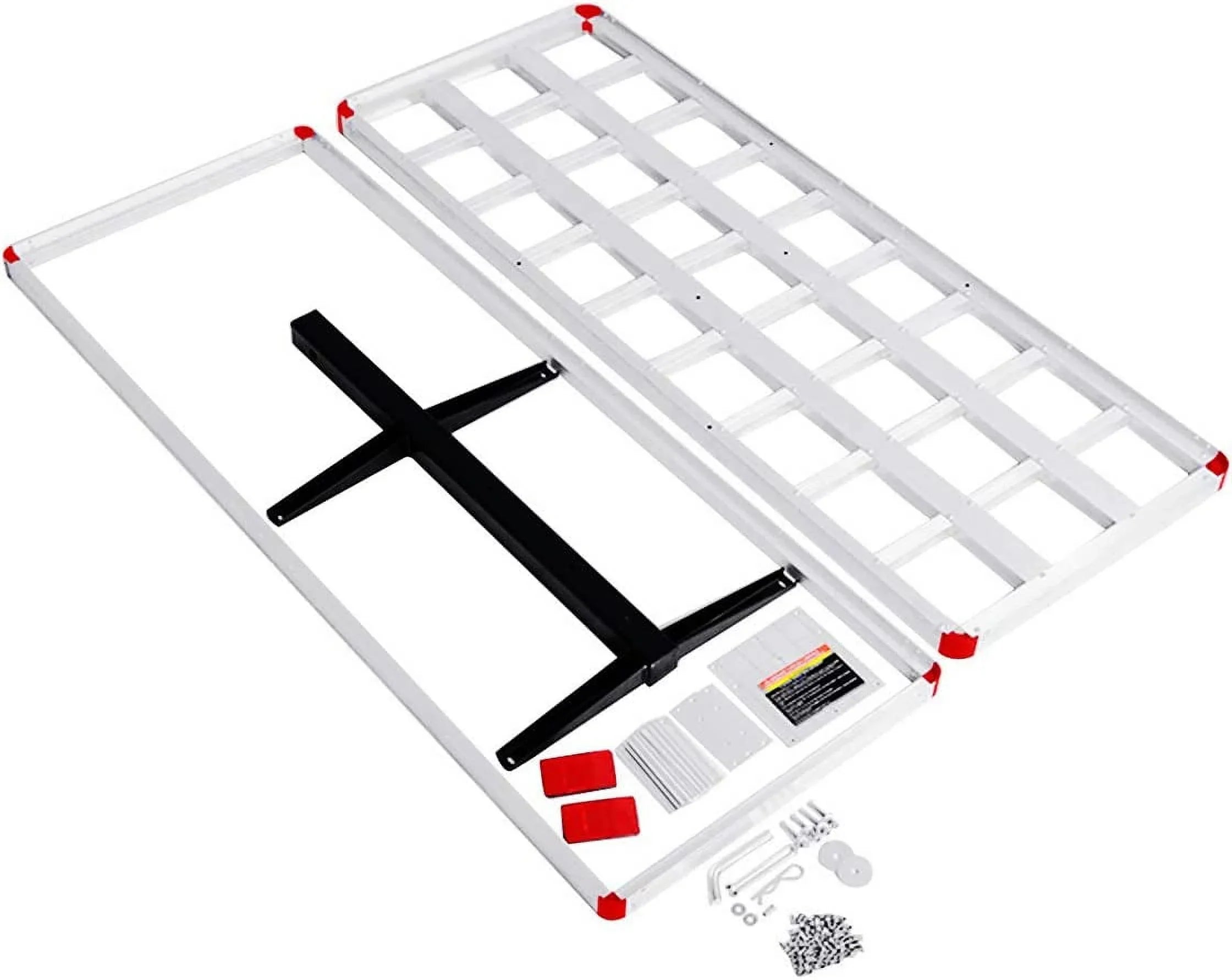 Hitch Cargo Carrier, Aluminum Trailer Hitch Cargo Carrier Fits 2” Receiver, 60” x 22” x 7” Mount Luggage Rack, Vehicle Cargo Basket for SUV, Truck, Car, 500LBS Capacity