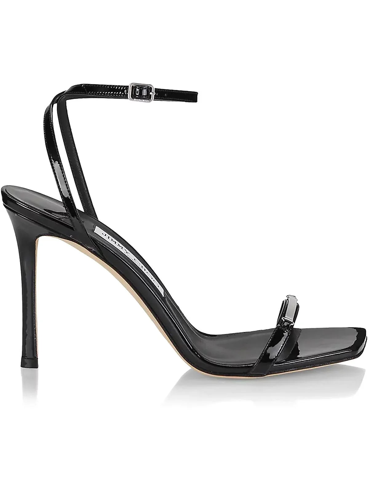 Jimmy Choo Womens Jaxon 95 Leather Open Toe Heels