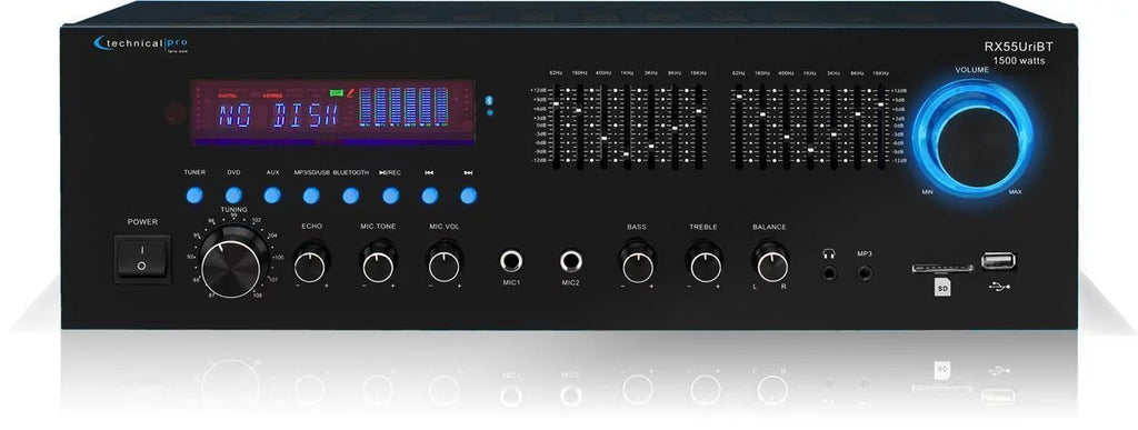Technical Pro RX55URIBT Home Theater Bluetooth Receiver+(2) 8" Ceiling Speakers