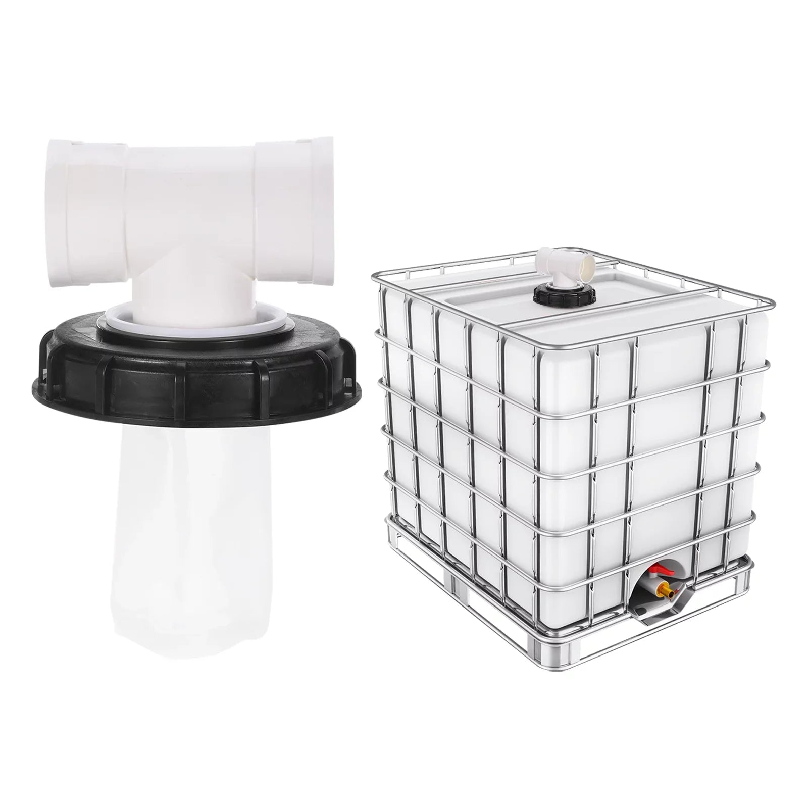 163mm IBC Lid Filter Cover T-Shaped Fluid Tank IBC Tote Cover with Washable Nylon Filter