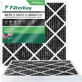 Filterbuy 25x25x1 MERV 8 Odor Eliminator Pleated HVAC AC Furnace Air Filters with Activated Carbon (3-Pack)