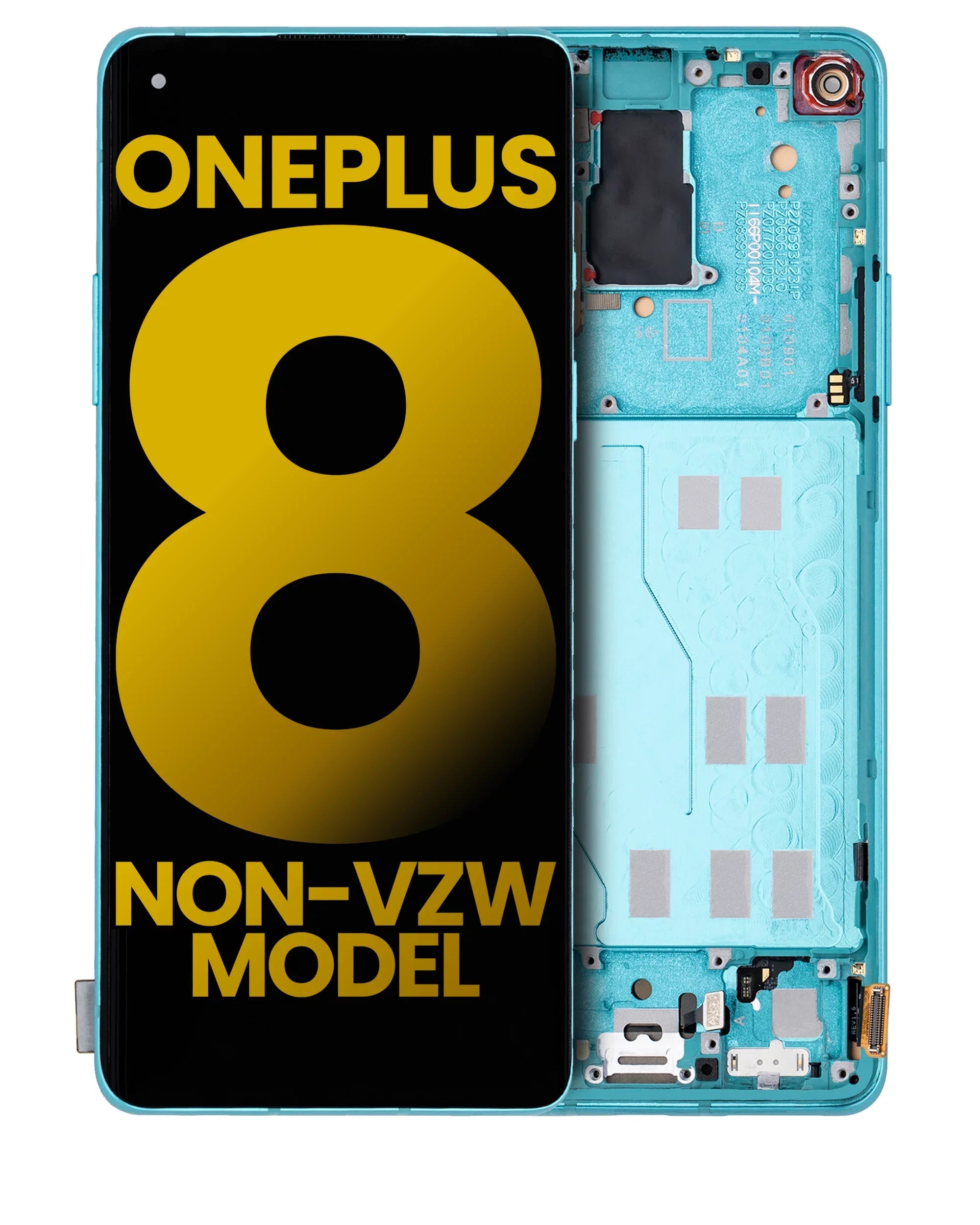 Replacement OLED Assembly With Frame Compatible For OnePlus 8 / 5G (Non-Verizon 5G UW Frame) (Refurbished) (Glacial Green)