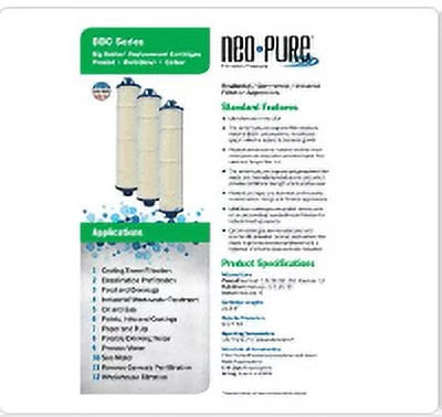 Neo-Pure 20 Micron Big Bubba Depth Cartridge BB150-HMB20 Replacement Filter Compatible with Watts BBC-150-D20 Big Bubba BBH-150 housing