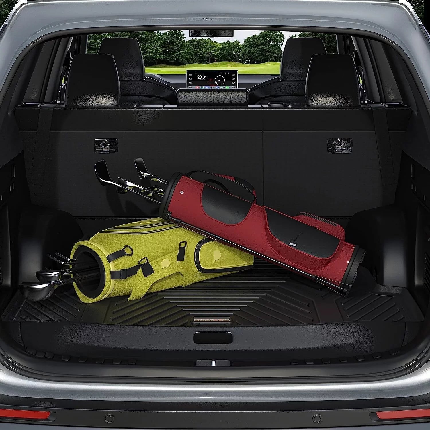 Ledkingdomus Floor Mats for 2020-2023 Tesla Model Y Rear Trunk Mat All Weather Black