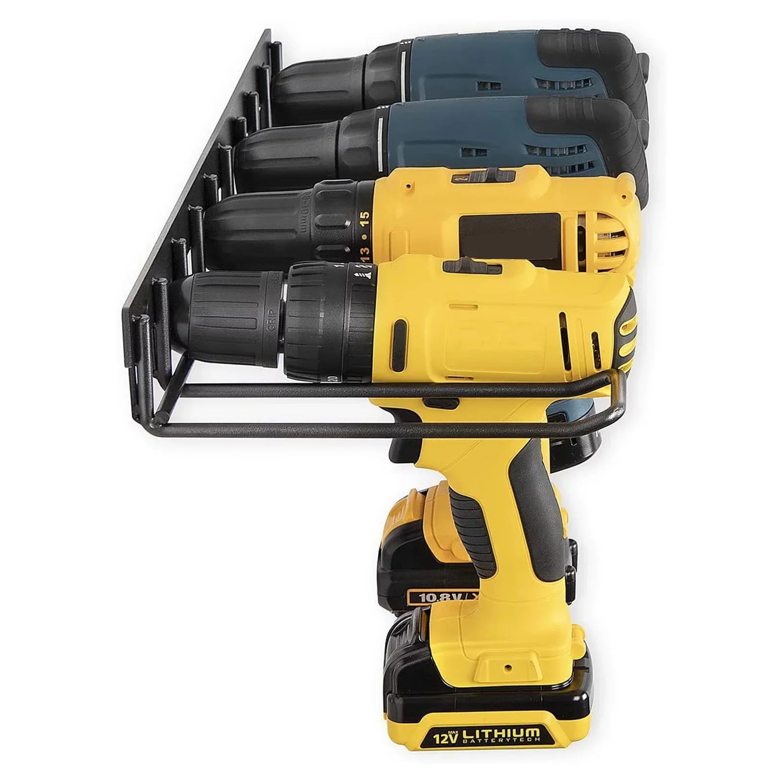 1-Layer 4-Slot Tool Shelf Tool Organizer Power Tool Storage Organizer Rack Wall Mount Tool Holder For Cordless Drill And Power Tools Storage Hanger Garage Storage & Organization For Electric