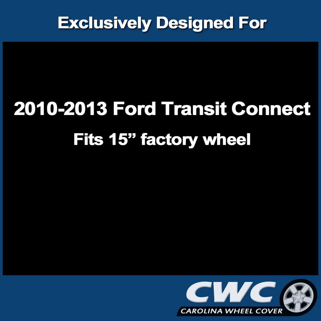 Premium Hubcap Set for Ford Transit Connect 2010, 2011 2012, 2013 - Replacement 15-inch Wheel Covers (4-Pack)