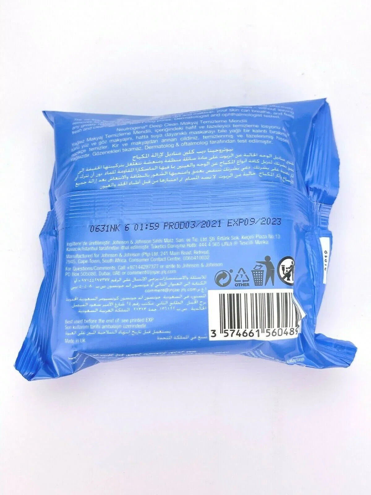 Pack of (4) Neutrogena Make Up Remover Cleansing Facial Towelettes Refil Wipes,25 Ct