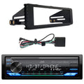 JVC KD-X480BHS Single DIN Bluetooth USB AUX LED AM/FM Radio Stereo SiriusXM Ready Amazon Alexa LED Car Audio Receiver Bundle Combo with Enrock 98-2013 Harley Install Single Din Installation Kit