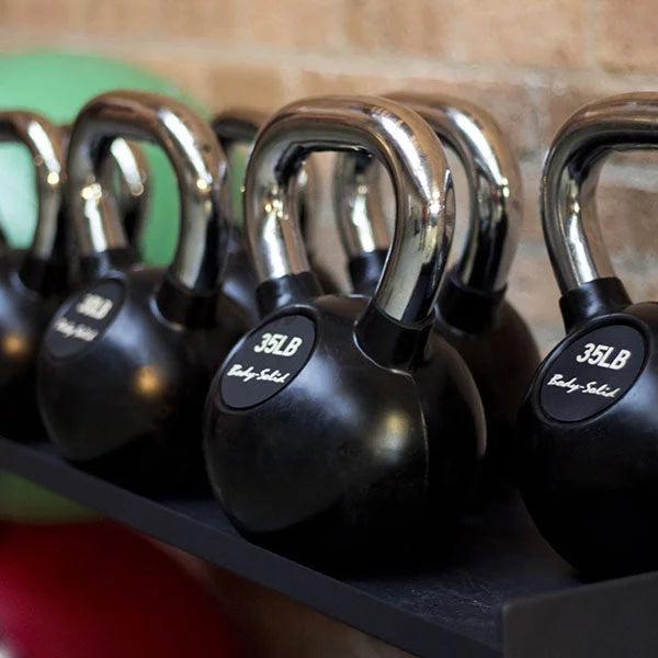 Body-Solid Chrome Rubber Coat Kettlebells 5-80 Pounds (75)