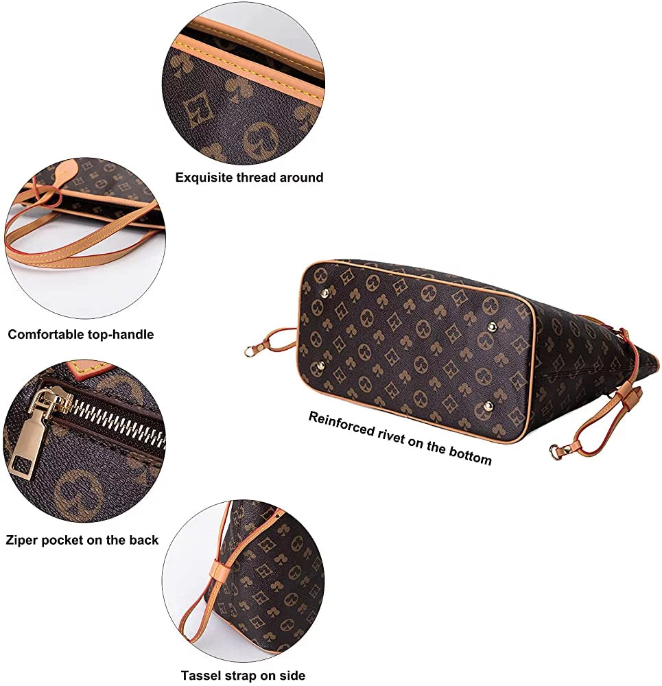 BUTIED Checkered Shoulder Tote Bag For Women