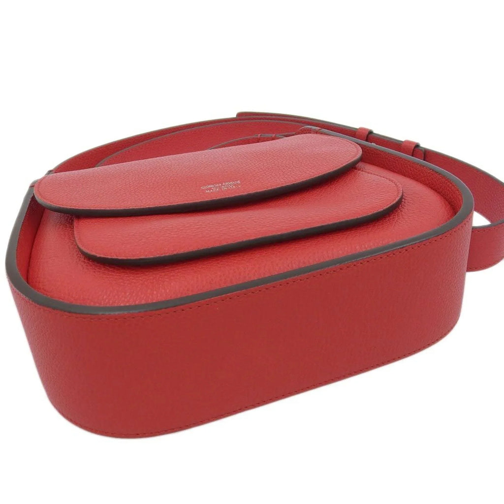 Pre-Owned Giorgio Armani One Shoulder Bag Leather Red (Like New)