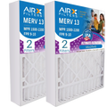 16x25x5 Air Filter MERV 13 Comparable to MPR 1500 - 2200 & FPR 9 Compatible with GeneralAire 14161 Premium USA Made 16x25x5 Furnace Filter 2 Pack by AIRX FILTERS WICKED CLEAN AIR.