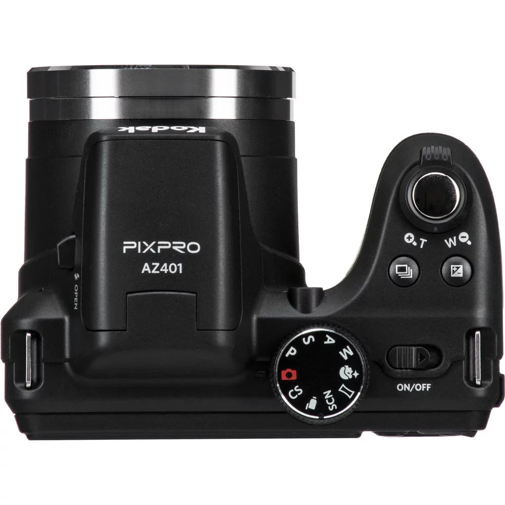 Kodak PIXPRO AZ401 Digital Camera (Black) + Extra Battery + LED - 128GB Kit