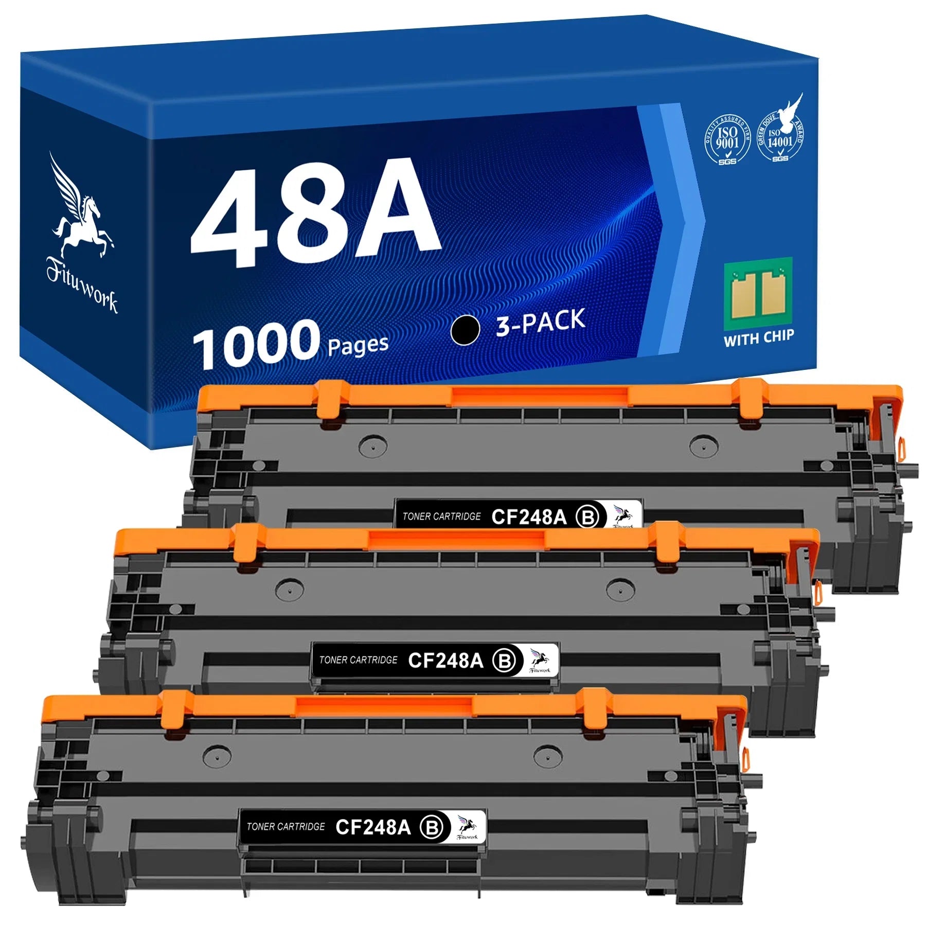 48A Toner Cartridge Replacement for 48A CF248A for Laserjet Pro MFP M15w M29w M28w M15a M15 M14 M17 M28 M31 M31w M28a M29a M30w M16a M16w Printer Black Toner (3 Pack)