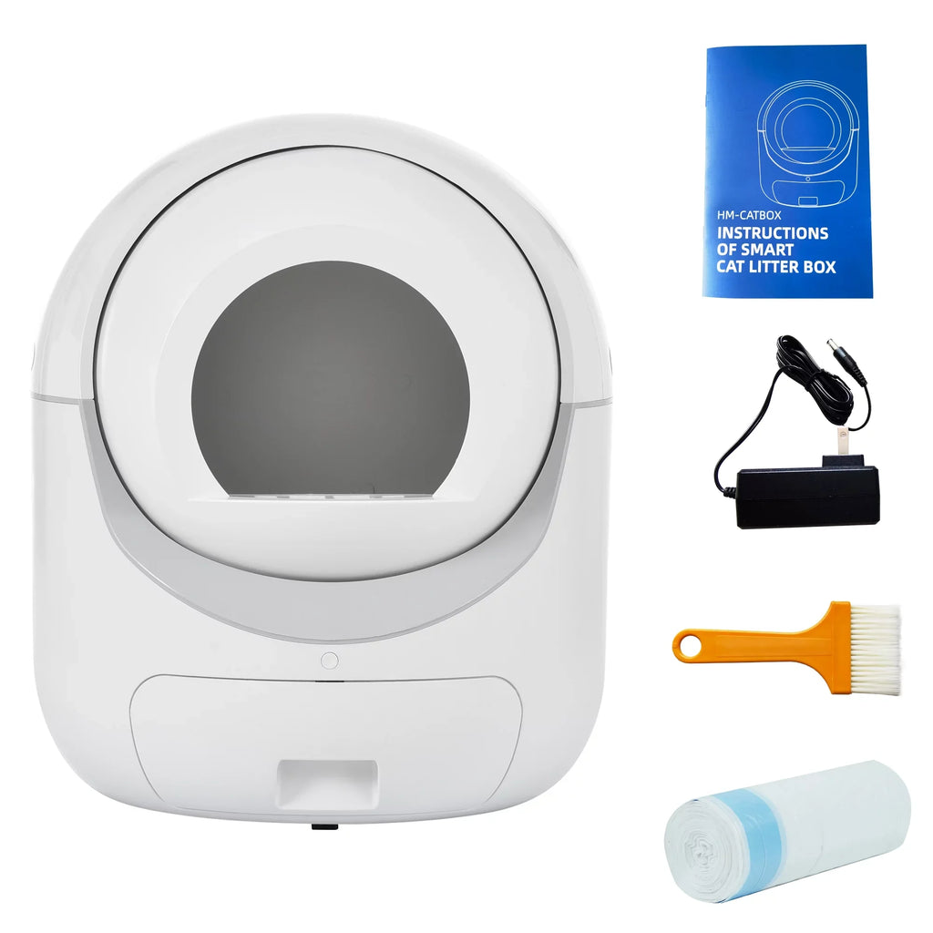 Smart Automatic Cat Litter Box, Self Cleaning Litter Box, App Control, Litter Robot Support 5G & 2.4G WiFi for Multiple Cats