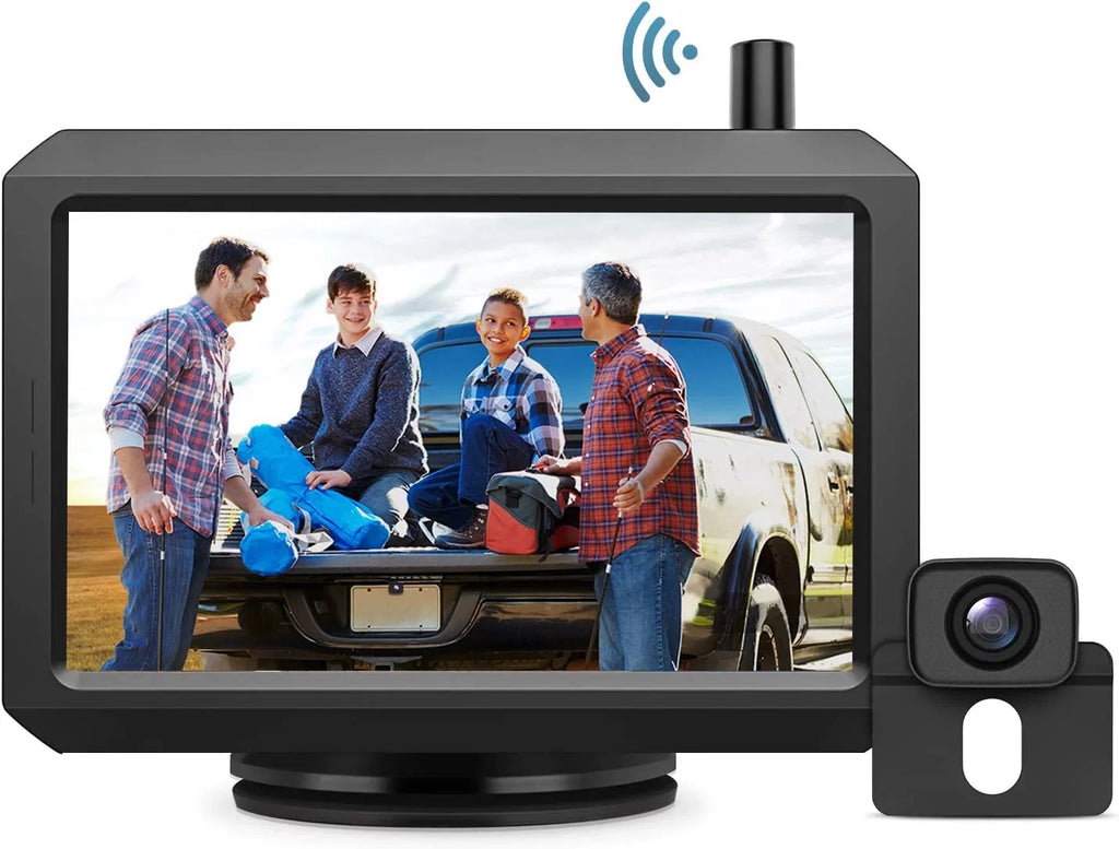 Boscam Wireless Backup Camera for Truck, Digital Signal Back Up Camera System with Rear View Camera, Vehicles License Plate Reverse Camera for Trailer(K7 Pro)