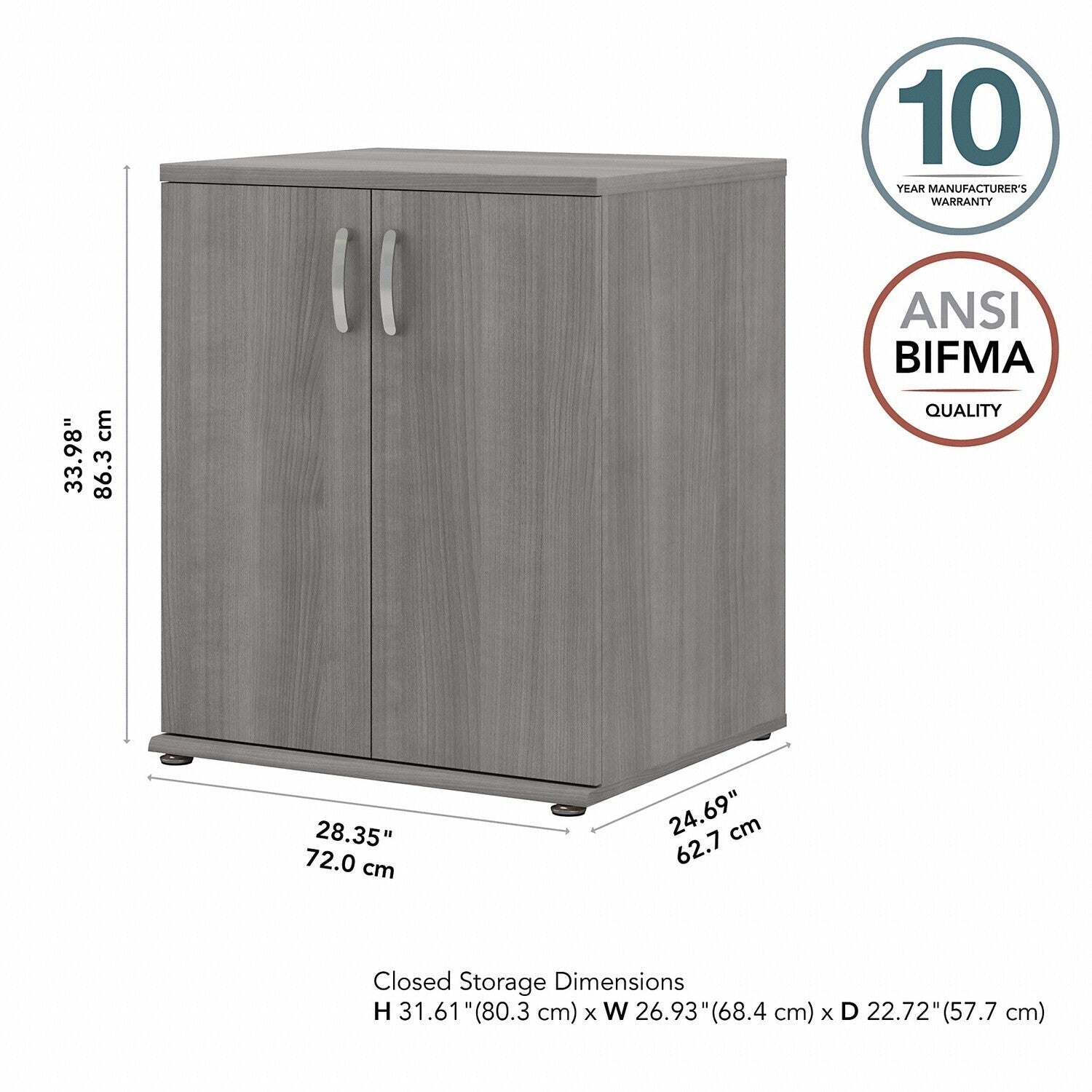 Maykoosh Classic Charm Garage Storage Cabinet With Doors And Shelves In Platinum Gray