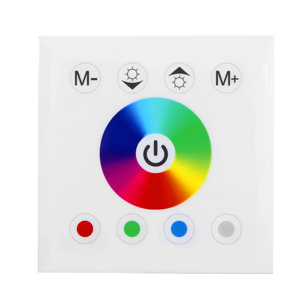 Dingln Wall Mounted Colorful RGBW LED Touch Panel Controller Dimmer Switch For Strip Light White