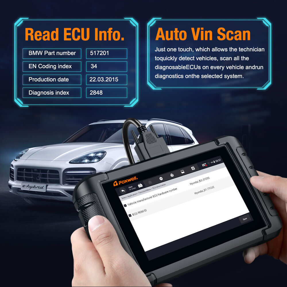 FOXWELL NT710 OBD2 Scanner Code Reader Bi-directional Scan Diagnostic Tool Relearn Coding Reset TPMS fit for BMW